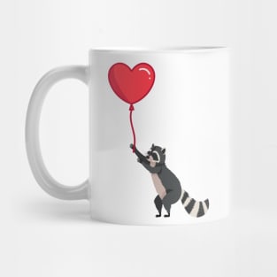 Love please come back, racoon with heart ballon design Mug